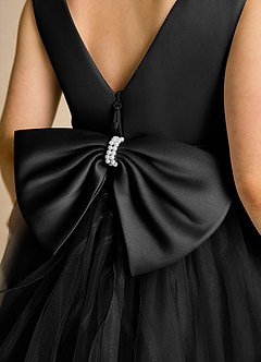 Azazie Pear vestidos de niña de las flores Vestido de Negro de Tul de Princesa con Lazo image6