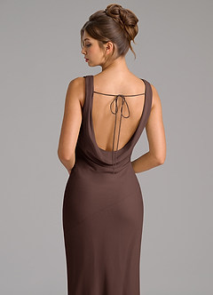 Azazie Rylina Bridesmaid Dresses Ganache Mermaid Pleated Chiffon Dress image2