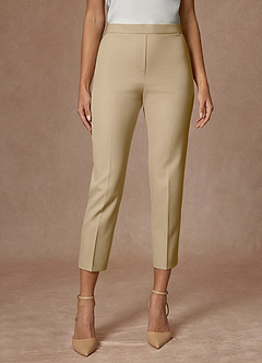 Kennedy Champagne Structured Stretch Dress Pants