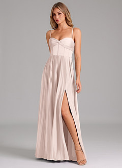 Azazie Akiko Bridesmaid Dresses Blushing Pink A-Line Sweetheart Neckline Stretch Satin Dress image4