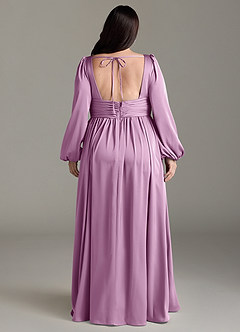 Azazie Norah Robes de demoiselle d'honneur Robe Trapèze en Satin extensible Glycine image8