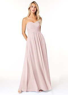 Azazie Yazmin Bridesmaid Dresses Blushing Pink A-Line Sweetheart Neckline Chiffon Convertible Dress image1