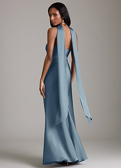 Azazie Saylor 신부 들러리 드레스 인어 스트랩리스 스트레치 새틴 바닥 길이 드레스 image8