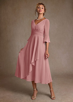 Azazie Aerynne Mother of the Bride Dresses Dusty Rose A-Line Pleated Chiffon Dress image3
