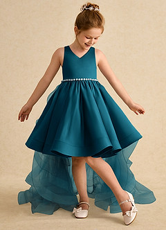 Azazie Julietta vestidos de niña de las flores Vestido de Azul Tinta de Tul de Princesa con Convertible image5
