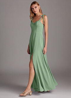 Azazie Marin Final Sale Black A-Line Sweetheart Neckline Stretch Chiffon Dress image3