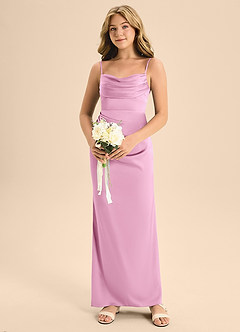 Azazie Mai Junior Candy Pink A-Line Sweetheart Neckline Stretch Satin Dress image4