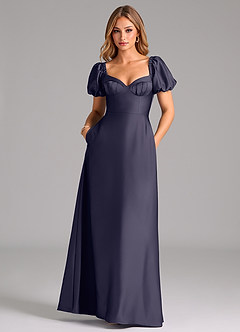 Azazie Fatima Bridesmaid Dresses Stormy A-Line Sweetheart Neckline Stretch Satin Dress image3