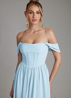 Azazie Caterina Bridesmaid Dresses Sky Blue A-Line Corset Chiffon Dress image8