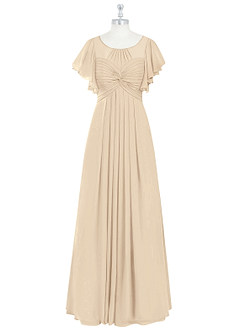 Azazie Lily Final Sale Empire Pleated Chiffon Floor-Length Dress image7