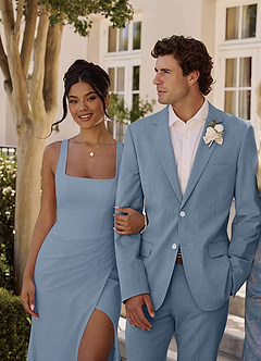 front James Dusty Blue Structured Stretch Suit