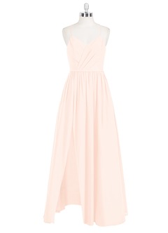 Azazie Cora Bridesmaid Dresses Pearl Pink A-Line Pleated Chiffon Dress image45