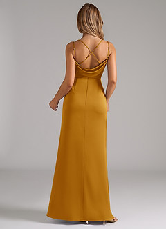 Azazie Callan Brautjungfernkleider Wandelbar A-Linie Plissee Stretch-Satin Kleid Butterscotch image2