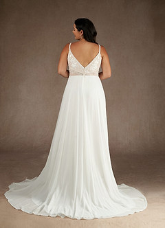 Azazie Moonshine Wedding Dresses A-Line Sequins Chiffon Chapel Train Dress image10