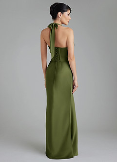 Azazie Torrance Bridesmaid Dresses Olive Mermaid Corset Stretch Satin Dress image8