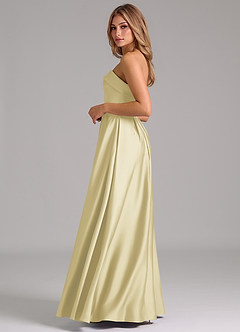 Azazie Lucienne Bridesmaid Dresses Lemon Sorbet A-Line Strapless Stretch Satin Convertible Dress image3