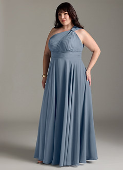 Azazie Charlize Jurken voor bruidsmeisjes Jurk van Chiffon met A-Lijn One-Shoulder Schemering image11