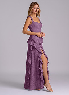 Azazie Sloane Bridesmaid Dresses Wisteria A-Line Sweetheart Neckline Floral Burnout Dress image5