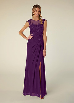 Azazie Libby Mère de la mariée Robes Robe Trapèze en Mousseline de soie Paillettes en forme de coquille Grain De Raisin image1