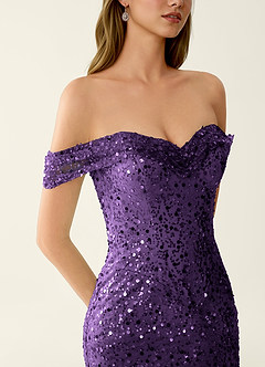 Caterina Prune Robe de bal à perles et paillettes, dos lacé image6