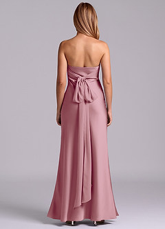 Azazie Ailanie Bridesmaid Dresses Vintage Mauve Sheath Strapless Stretch Satin Dress image7