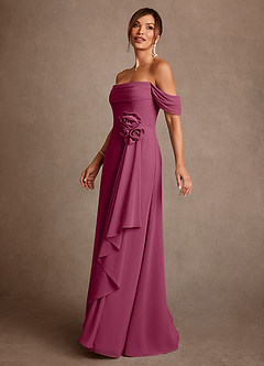 Azazie Amherst Final Sale Mulberry A-Line Off the Shoulder Chiffon Dress image4