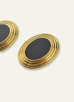 front Pendientes de botón de estilo vintage