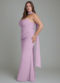 Azazie Sorrel Vestidos de damas de honor Vestido Glicinia de Gasa de Corte Sirena con Corsé image13