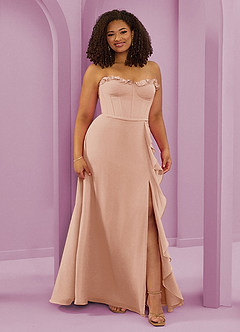 Barbie ♥ Azazie Bridesmaid Dresses English Rose A-Line Sweetheart Neckline Chiffon Dress image10