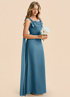 Azazie Chelsea Junior Bermuda Sheath Pleated Stretch Satin Dress image6