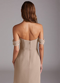 Azazie Saige Bridesmaid Dresses Taupe A-Line Off the Shoulder Chiffon Convertible Dress image6
