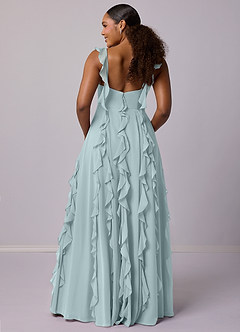 Barbie ♥ Azazie Bridesmaid Dresses Mist A-Line with Pockets Chiffon Dress image11