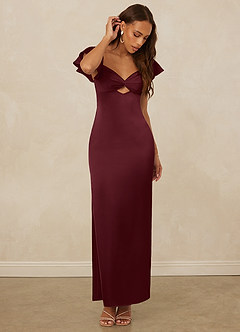 Christian Siriano Bridal for Azazie 1005 Brautjungfernkleider Etui Herzausschnitt Stretch-Satin Kleid Cabernetrot image5