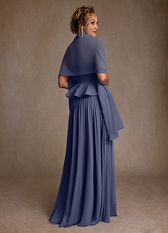 Azazie Josabeth Abiti per la Madre della Sposa Abito A-Line in Chiffon Plissettato Stormy image3