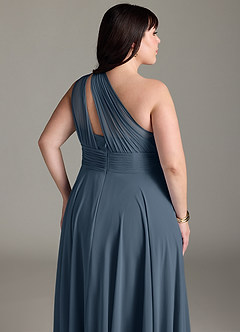 Azazie Charlize Bridesmaid Dresses Neptune A-Line One Shoulder Chiffon Dress image13