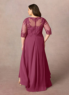 Azazie Monza Mother of the Bride Dresses Mulberry A-Line Lace Chiffon Dress image9