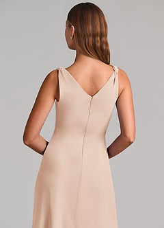 Azazie Nerine Brudtärnklänningar Klä av A-Linje i Chiffong Plisserad Engelsk Ros image7