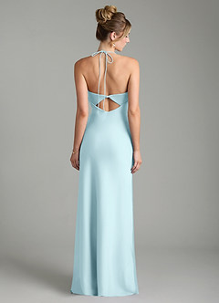 Azazie Mae Bridesmaid Dresses Cloud Blue Mermaid Pleated Stretch Satin Dress image6