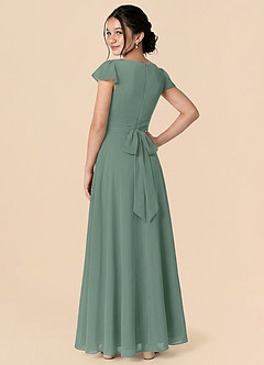 Azazie Payton Robe Trapèze en Mousseline de soie Arc Eucalyptus image2