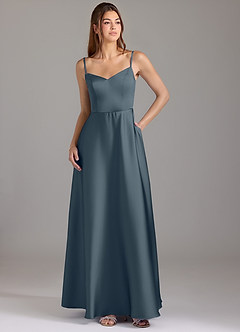 Azazie Marley Bridesmaid Dresses Twilight A-Line Off the Shoulder Stretch Satin Convertible Dress image3