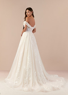 Azazie Amaria Final Sale Diamond White Blushing Pink Ball-Gown Sequins Tulle Dress image4