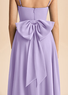 Azazie Bear Junior Lilac A-Line Pleated Chiffon Dress image7