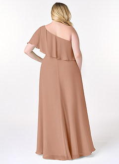 Azazie Lizzy Jurken voor bruidsmeisjes Jurk van Chiffon met A-Lijn One-Shoulder Champagne Roos image9