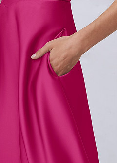 Barbie ♥ Azazie Final Sale Bermuda A-Line with Pockets Stretch Satin Dress image5