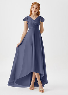 Azazie Breanne Junior Stormy A-Line Chiffon Dress image2