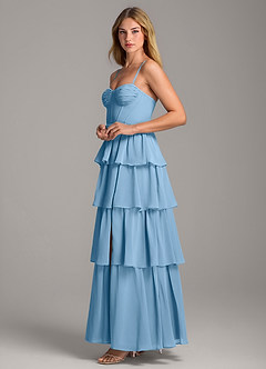Azazie Alanna Bridesmaid Dresses Steel Blue A-Line Sweetheart Neckline Chiffon Dress image6