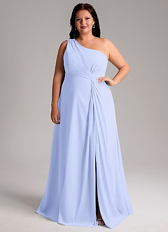 Azazie Brooke Bridesmaid Dresses Lavender A-Line One Shoulder Chiffon Dress image8