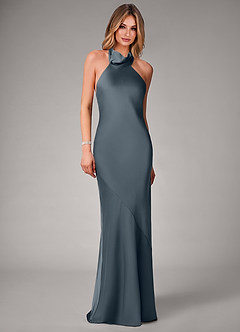 Azazie Velli Bridesmaid Dresses Twilight Mermaid Stretch Satin Dress image4