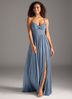 Azazie Zeya Bridesmaid Dresses Twilight A-Line Pleated Mesh Dress image4