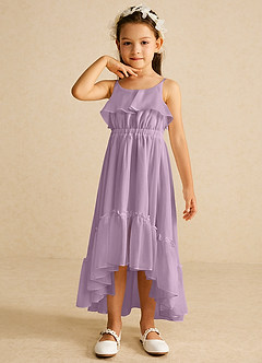 Azazie Karmen Flower Girl Dresses Wisteria A-Line Ruched Chiffon Dress image4